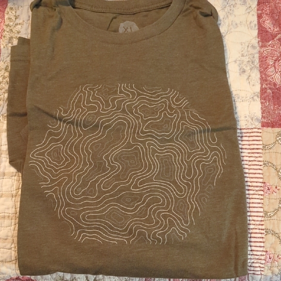 wohven Other - Earthy Green Topographic Tee - Short Sleeve